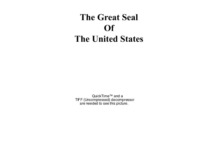 the great seal of the united states