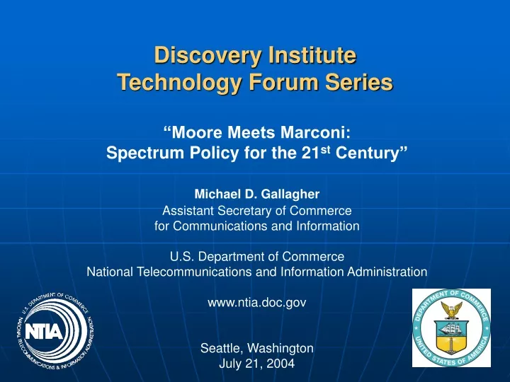 discovery institute technology forum series