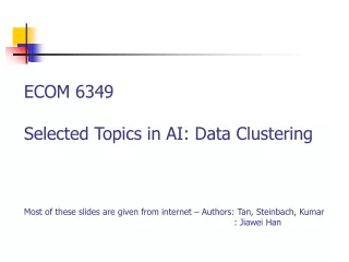 ECOM 6349 Selected Topics in AI: Data Clustering