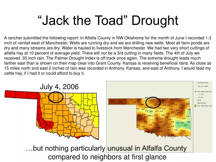 jack the toad drought