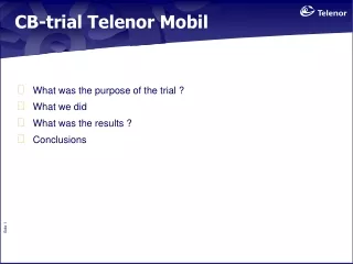 CB-trial Telenor Mobil
