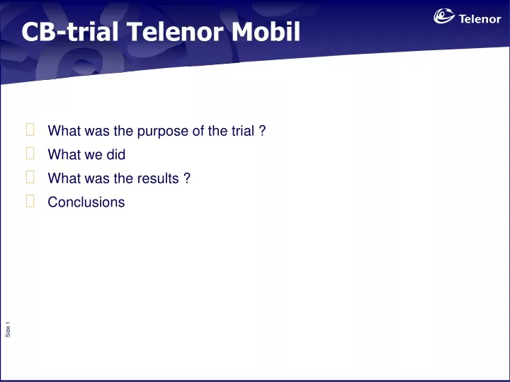 cb trial telenor mobil