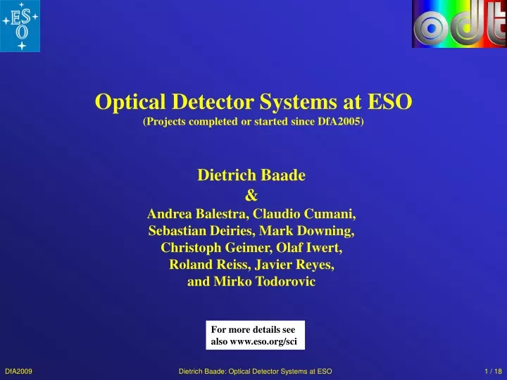 dietrich baade optical detector systems at eso