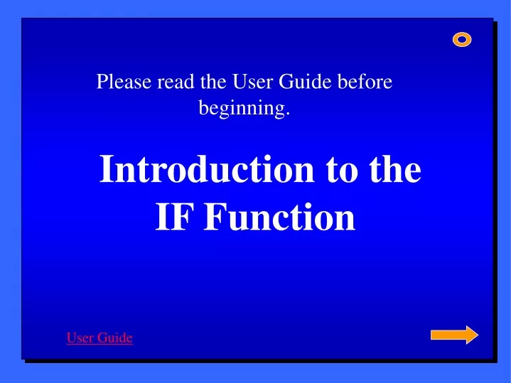 introduction to the if function