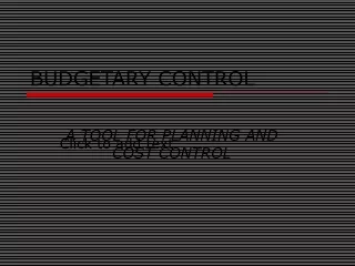 BUDGETARY CONTROL