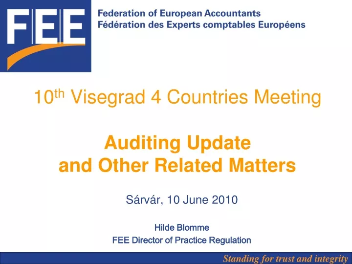 10 th visegrad 4 countries meeting auditing update and other related matters