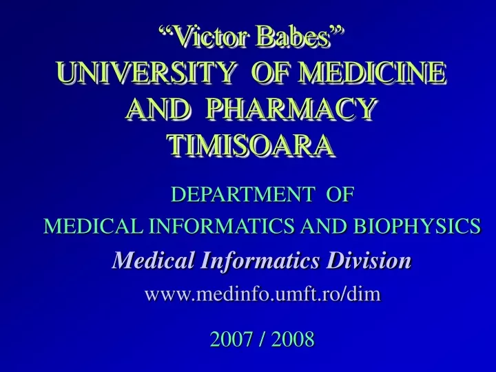victor babes university of medicine and pharmacy timisoara