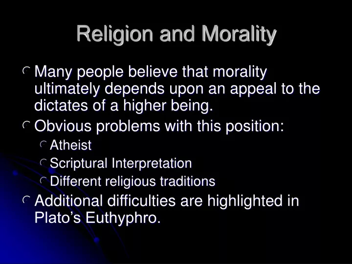 religion and morality