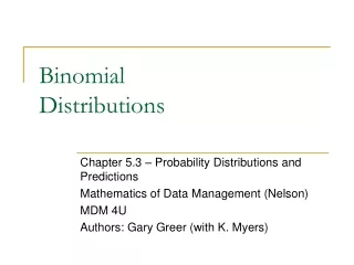 Binomial Distributions