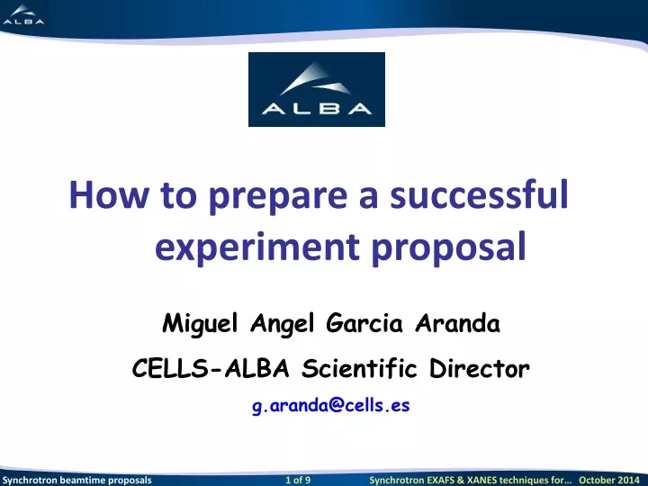 how to prepare a successful experiment proposal