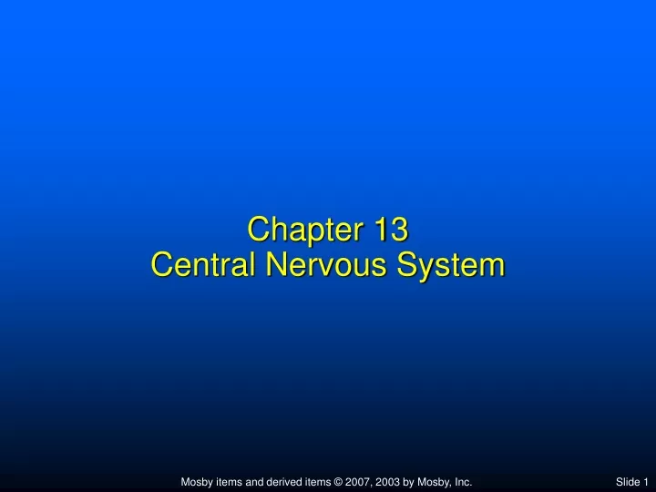 chapter 13 central nervous system