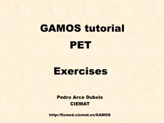 gamos tutorial pet exercises