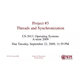 Project #3 Threads and Synchronization