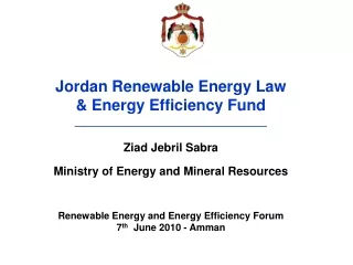 Jordan Renewable Energy Law  &amp; Energy Efficiency Fund    ________________________________