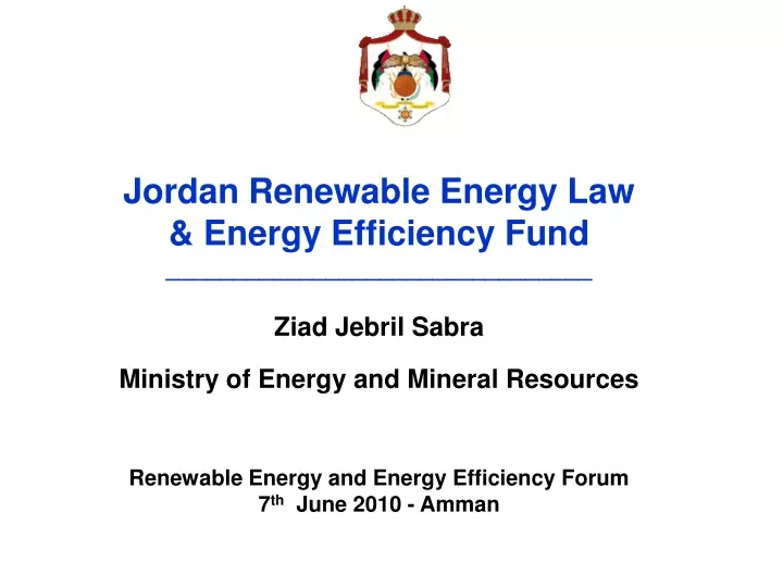 jordan renewable energy law energy efficiency
