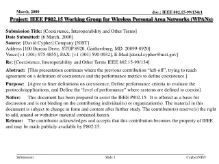 Project: IEEE P802.15 Working Group for Wireless Personal Area Networks (WPANs)