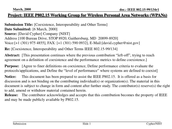 project ieee p802 15 working group for wireless