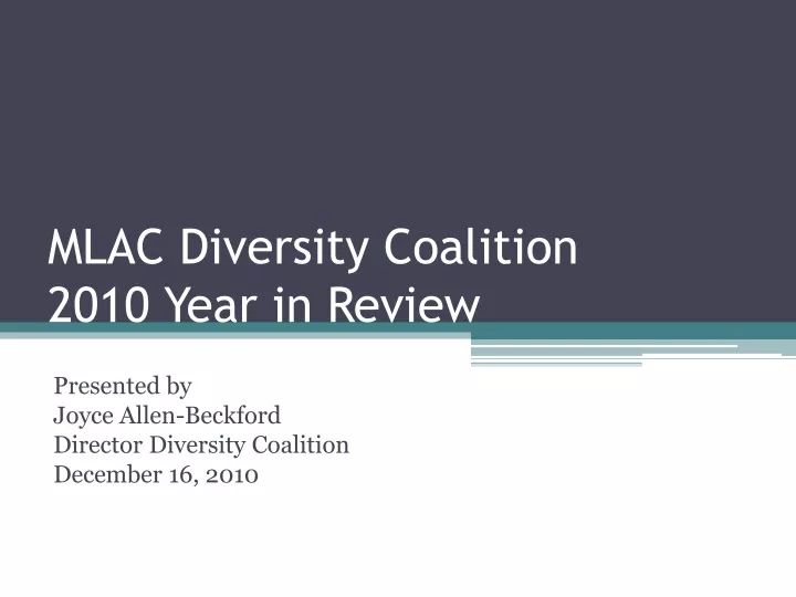 mlac diversity coalition 2010 year in review