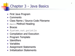 Chapter 3 - Java Basics
