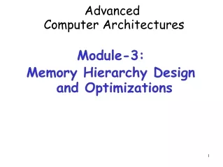Advanced  Computer Architectures