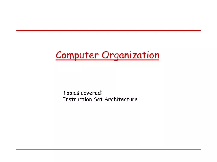 computer organization