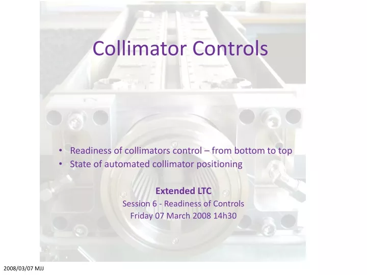 collimator controls