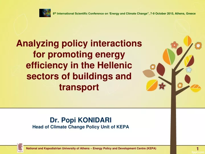 dr popi konidari head of climate change policy unit of kepa