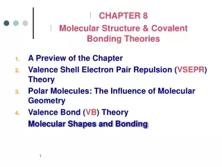 A Preview of the Chapter Valence Shell Electron Pair Repulsion ( VSEPR ) Theory