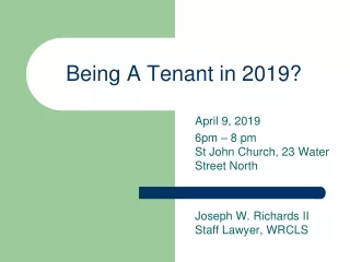 Being A Tenant in 2019?