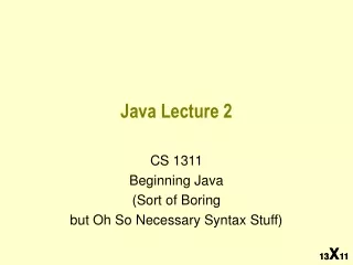Java Lecture 2