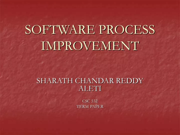 software process improvement