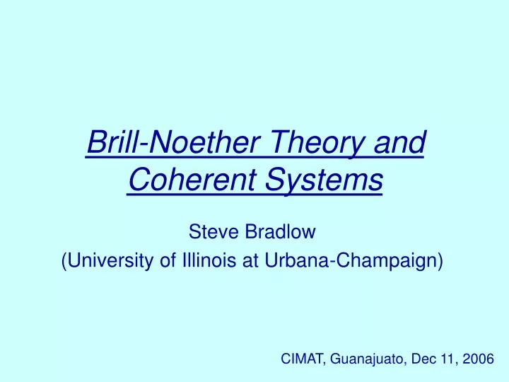 brill noether theory and coherent systems