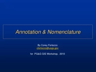 Annotation &amp; Nomenclature
