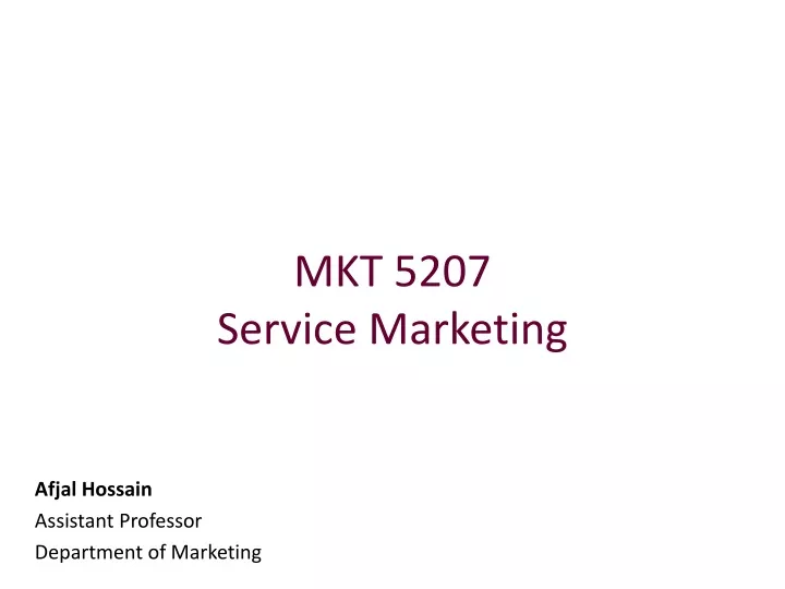 mkt 5207 service marketing