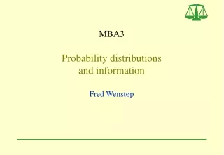 MBA3  Probability distributions  and information
