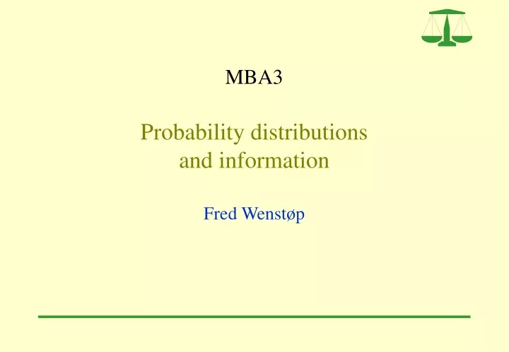 mba3 probability distributions and information