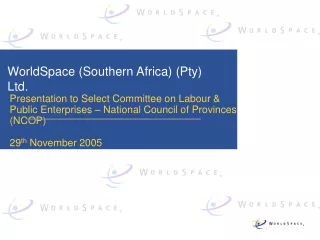 WorldSpace (Southern Africa) (Pty) Ltd.
