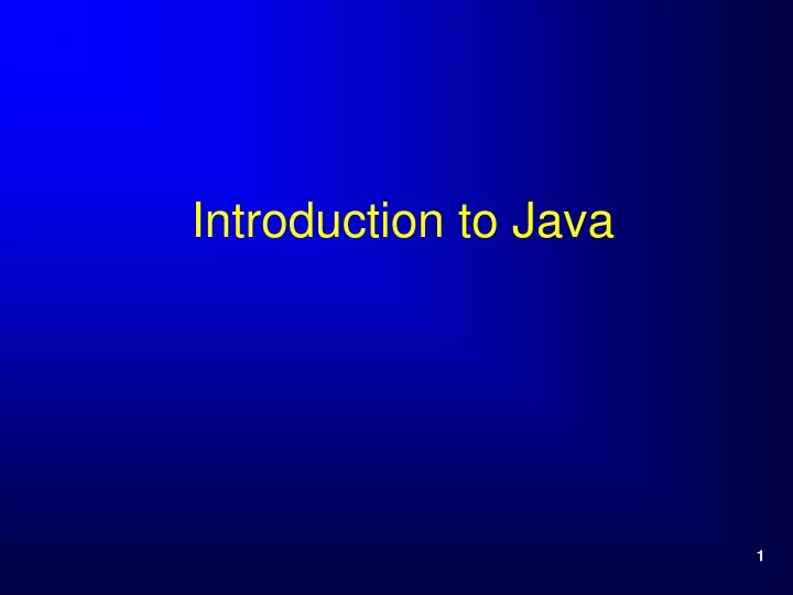 introduction to java