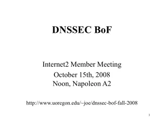 DNSSEC BoF