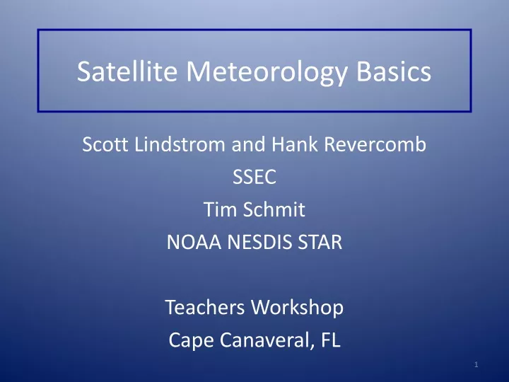 satellite meteorology basics