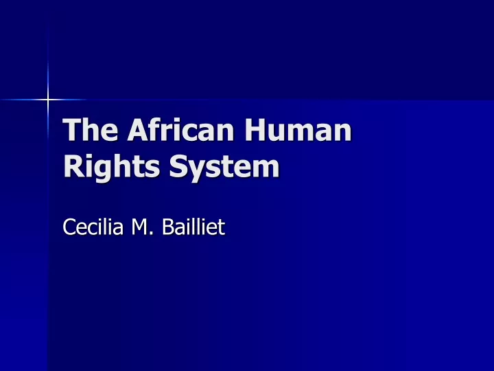 the african human rights system