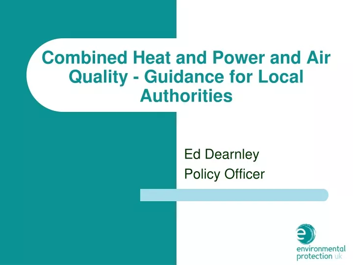 combined heat and power and air quality guidance for local authorities