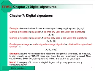 Chapter 7: Digital signatures