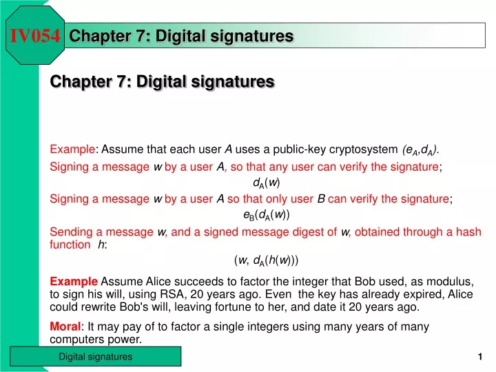 digital signatures