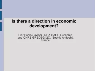 Is there a direction in economic  development?