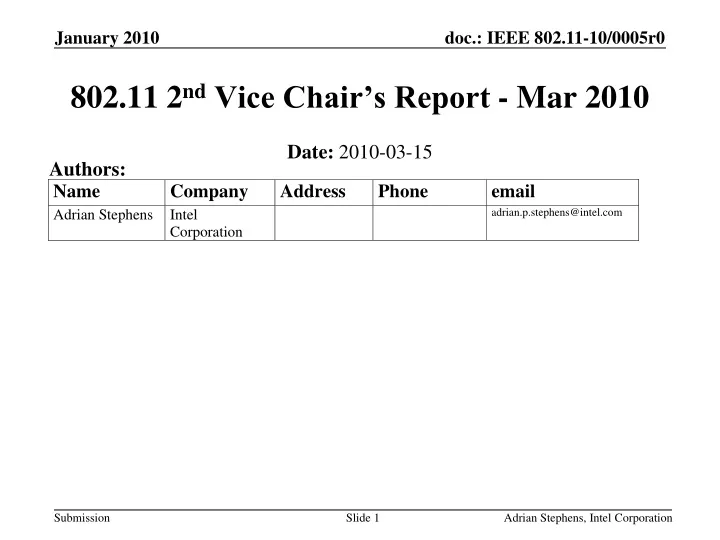 802 11 2 nd vice chair s report mar 2010