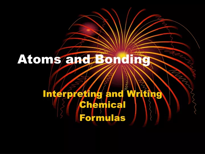 atoms and bonding