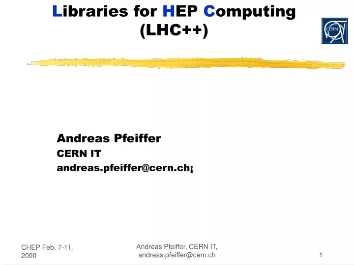 l ibraries for h ep c omputing lhc
