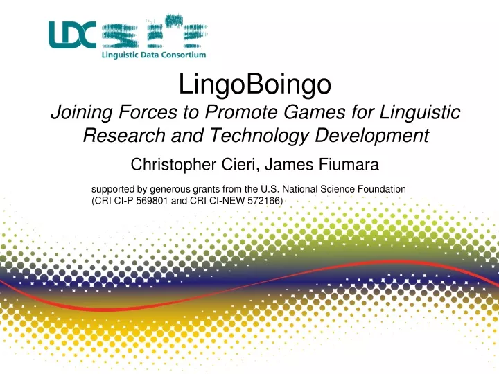 lingoboingo joining forces to promote games for linguistic research and technology development