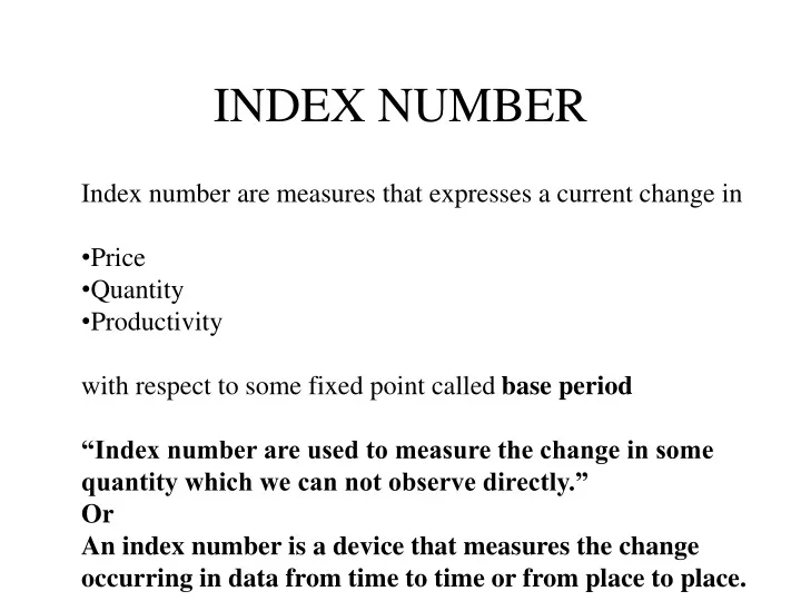 index number